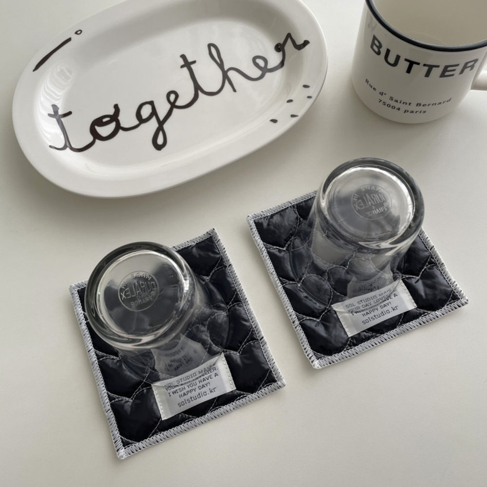 Korean Ins Love Quilted Metal  - Marble Coaster Set review and price