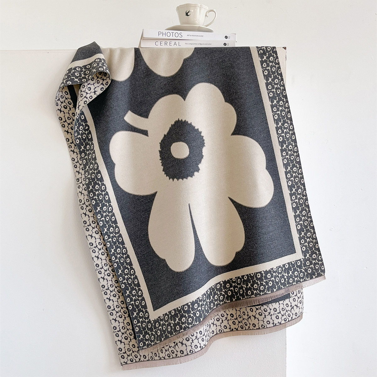 Scarf Women Large Flower Jacqu - Cashmere Scarf review and price
