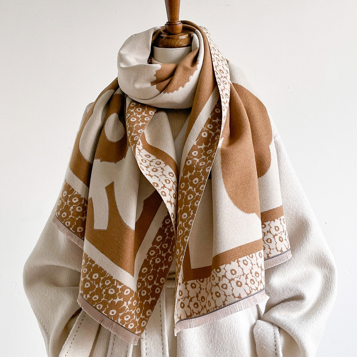 Scarf Women Large Flower Jacqu - Cashmere Scarf review and price
