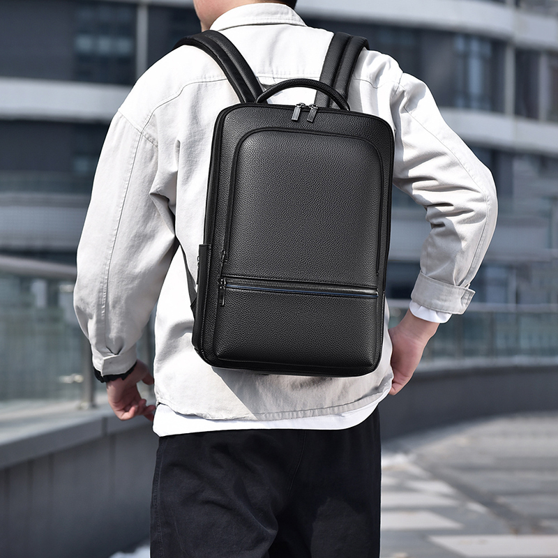 PU Leather Men's Backpack USB  - Leather Briefcase review and price