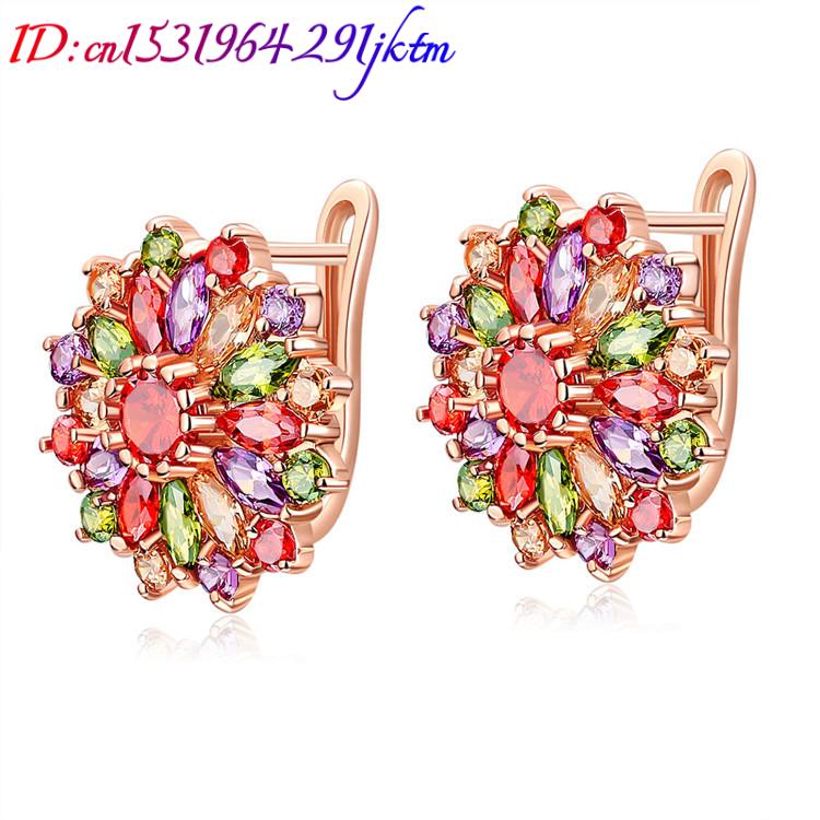 Natural Crystal Flower Earring - Gold Plated Jewelry review and price