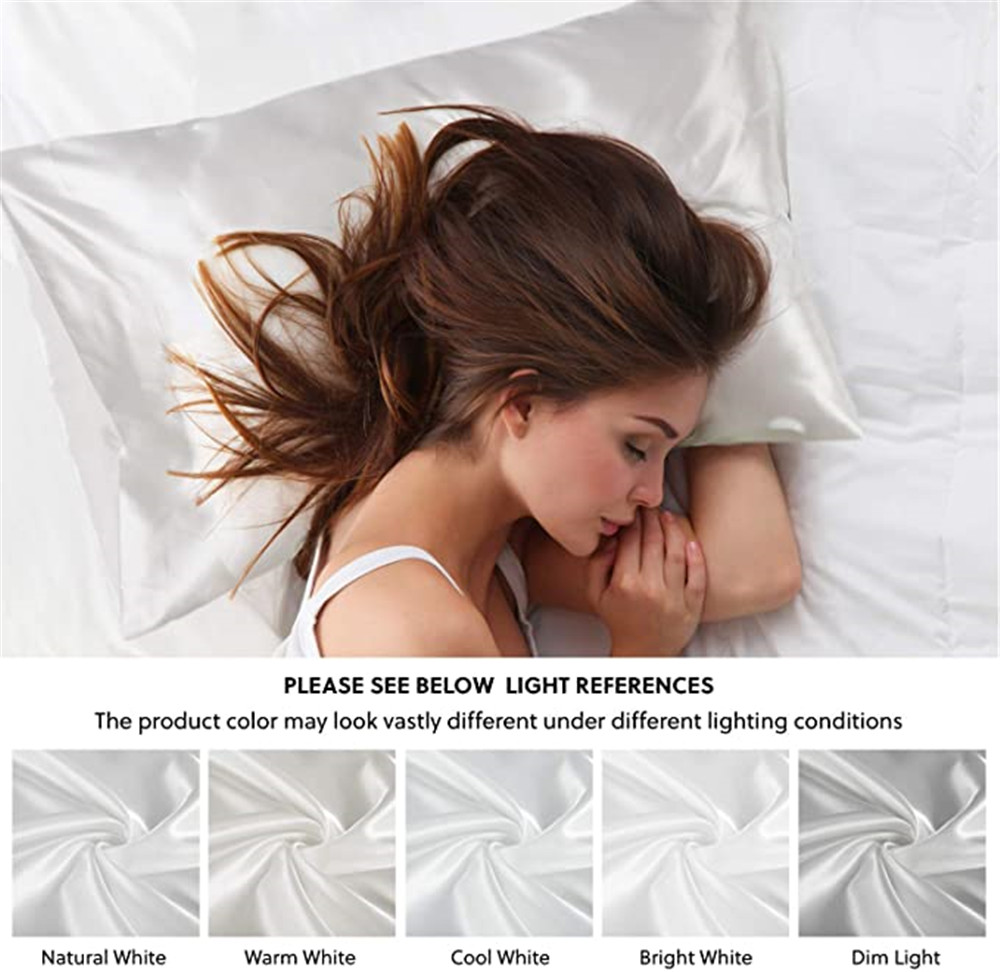 2pcs/lot Solid Silky Satin Ski - Silk Pillowcase review and price