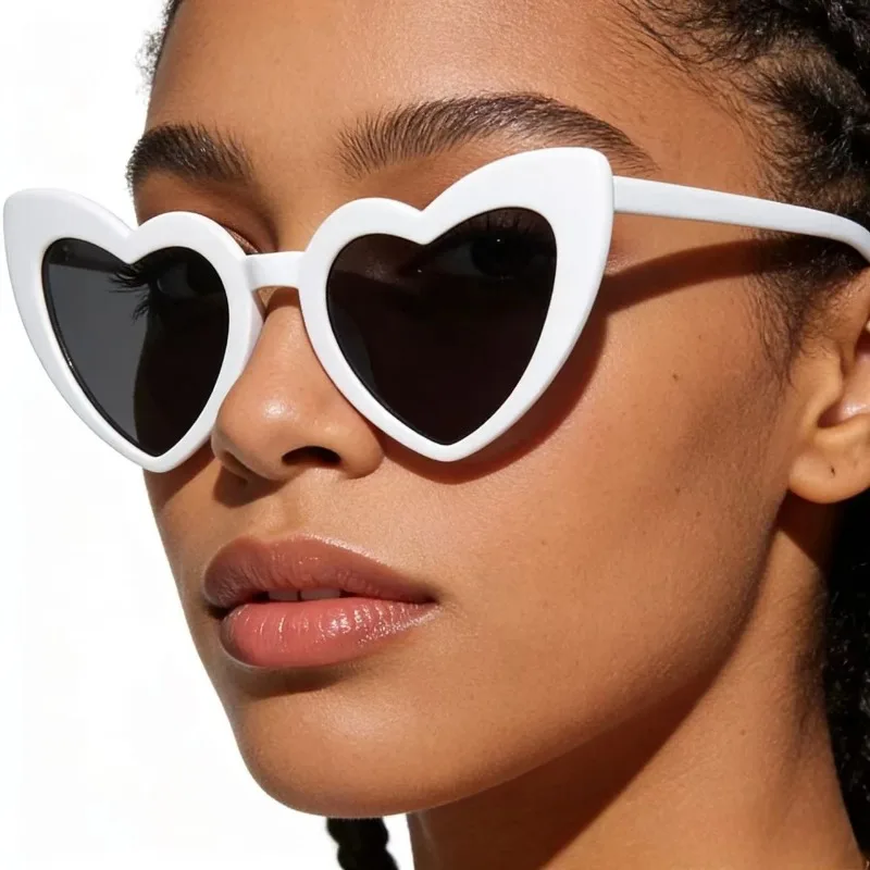 Cartoon White Heart Sunglasses - Sunglasses Uv400 review and price