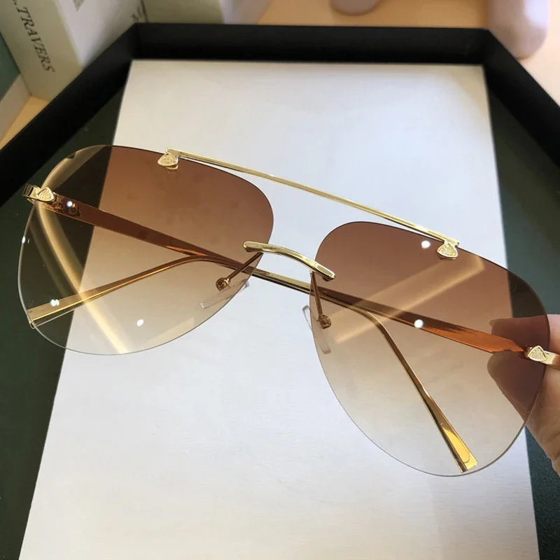 Vintage Rimless Alloy Aviation - Sunglasses Uv400 review and price