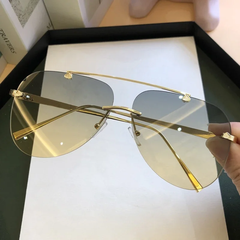 Vintage Rimless Alloy Aviation - Sunglasses Uv400 review and price