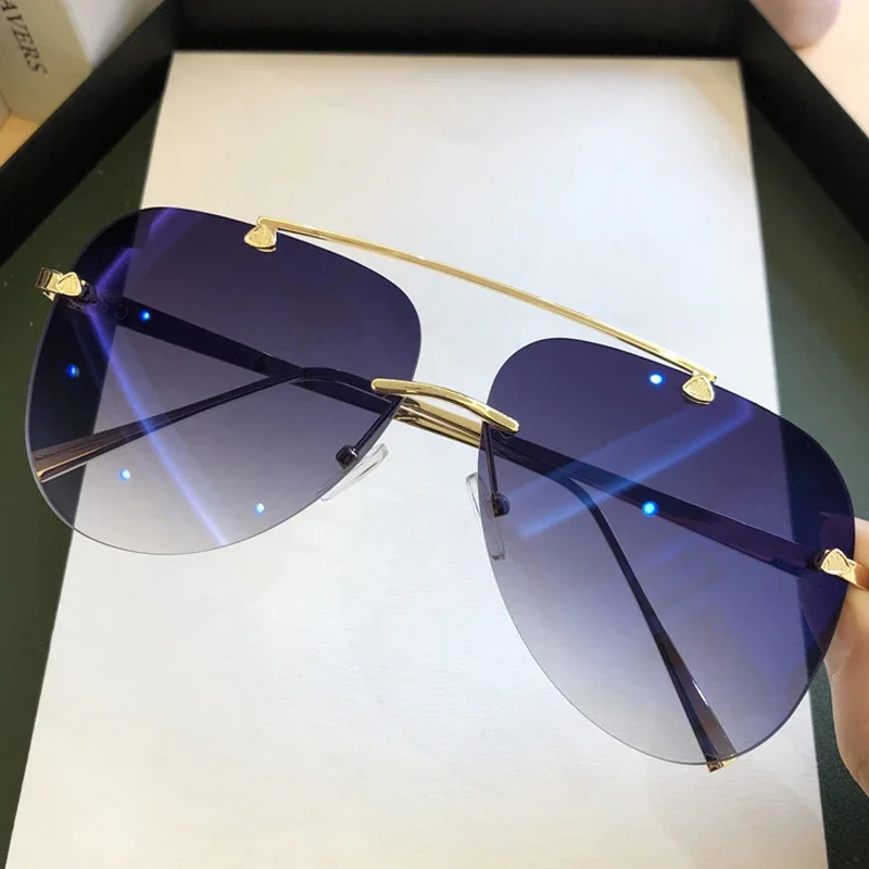 Vintage Rimless Alloy Aviation - Sunglasses Uv400 review and price