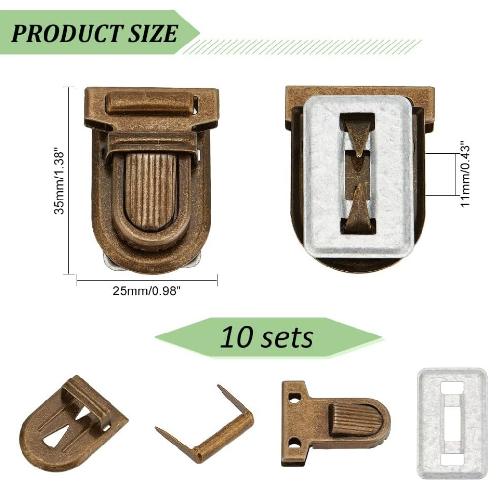 10 Sets Iron Purse Push Locks  - Leather Briefcase review and price